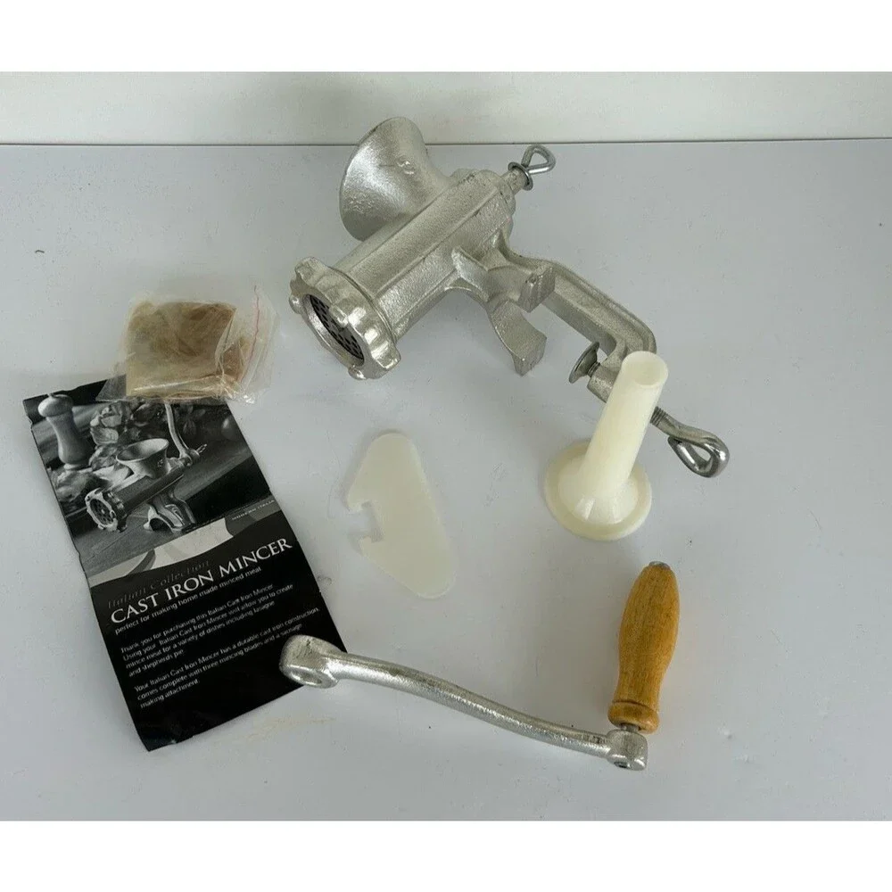 Italian Collection Cast Iron Mincer Meat Grinder Sausage Maker New Open Box